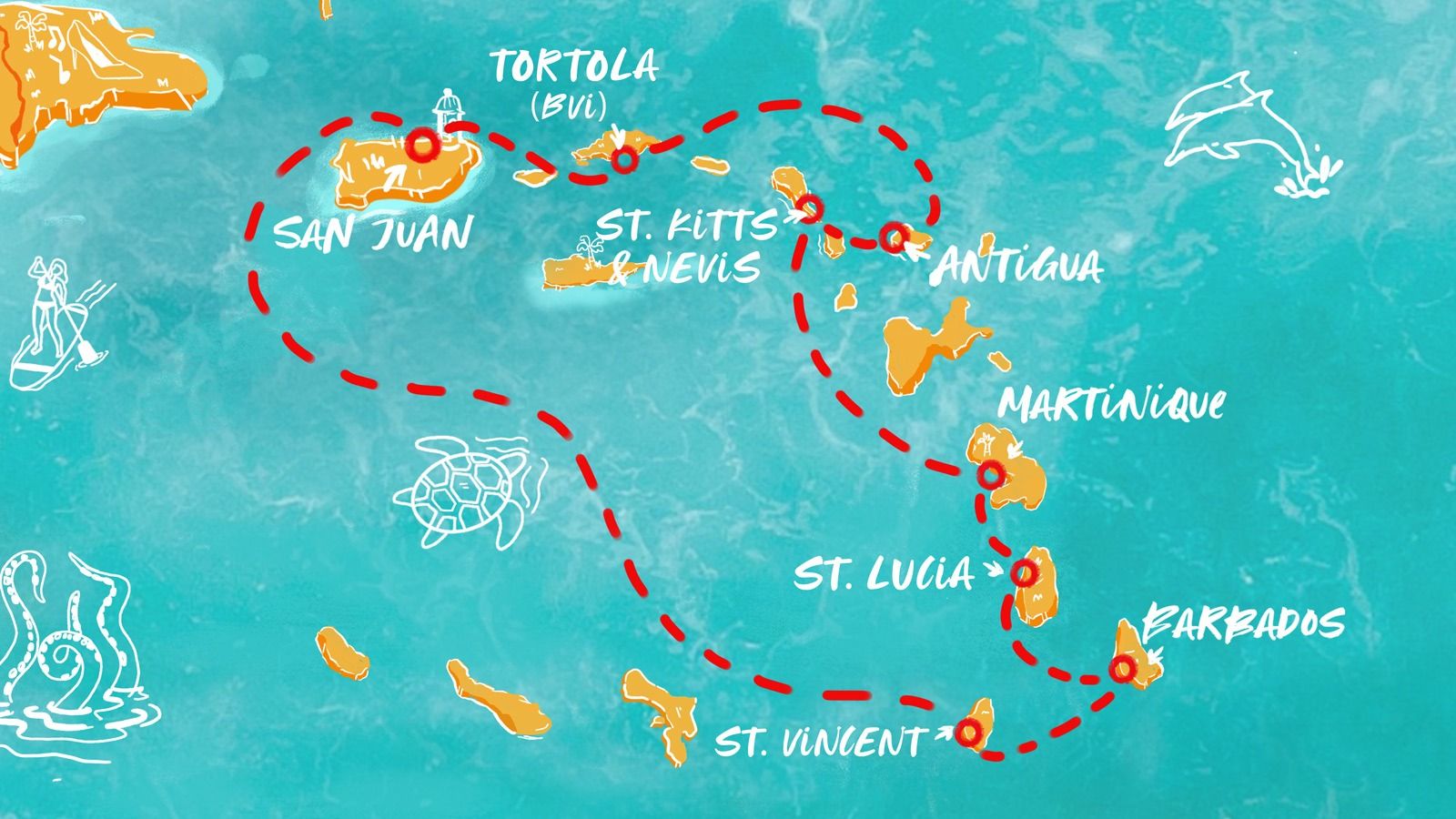 Puerto Rican Daze & Caribbean Nights Itinerary Map