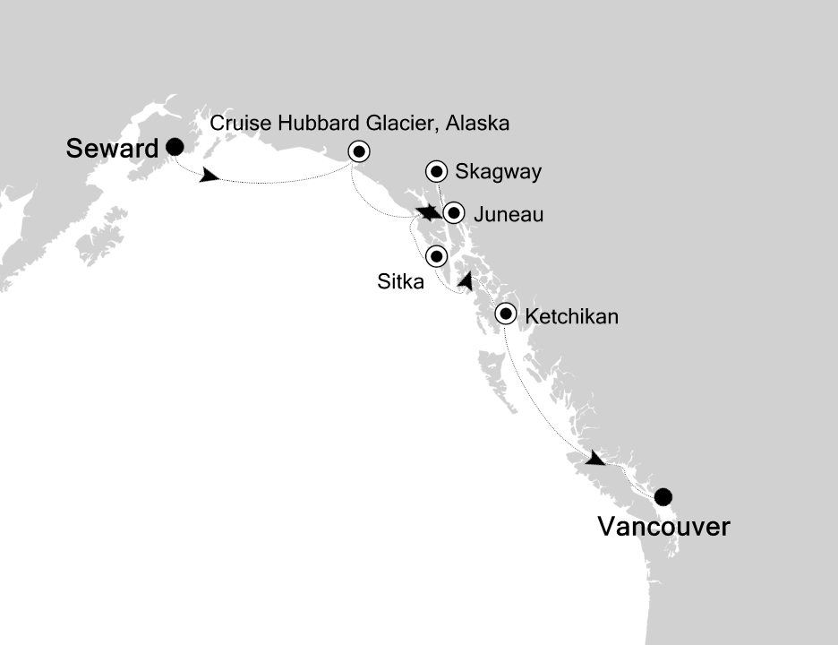 Alaska Cruise Itinerary Map